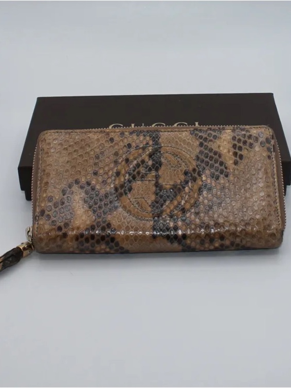 Gucci Python Interlocking G Zip Around Wallet Exotic Python Skin Multicolor Pyth - Picture 3 of 7